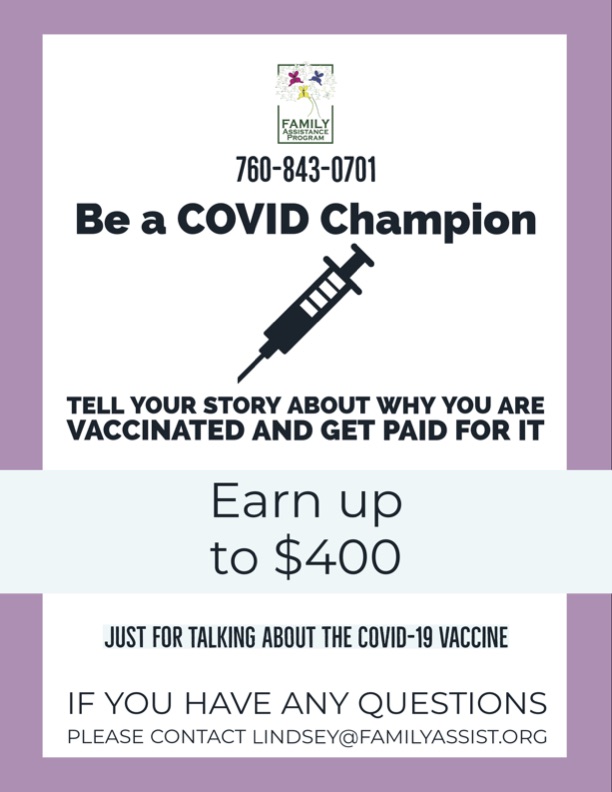 Be a COVID Champion flyer