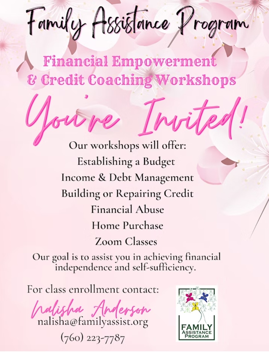 financial and credit workshops flyer
