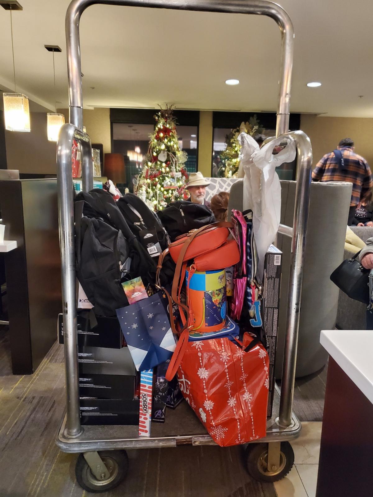 hotel trolley with luggage