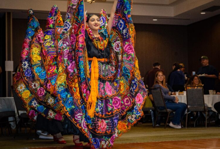 fiesta dancer in colorful costume